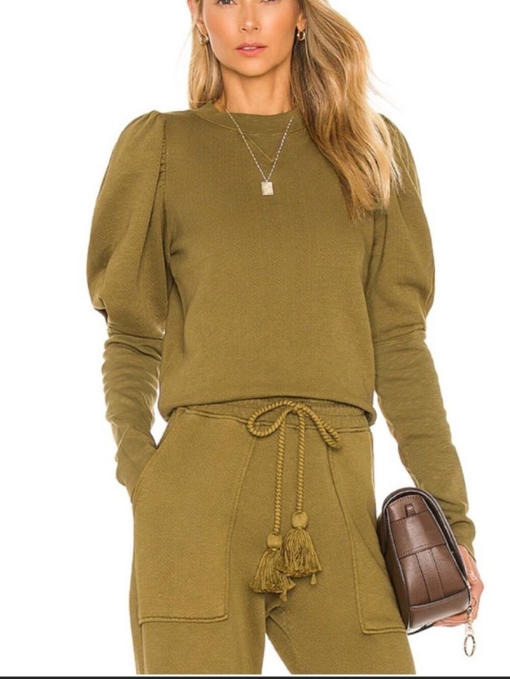 Ulla Johnson Philo Sweatshirt Women's M Pullover Puff Sleeve Boho